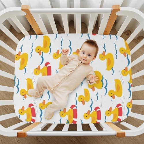 ALAZA Duck Crib Sheets for Baby Girls and Boys