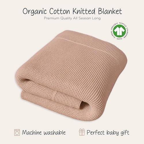 Huxie Blush Ultra-Soft Organic Cotton Baby Blanket 30x40