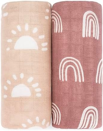 Comfy Cubs Muslin Swaddle Blankets - Pack of 2 1