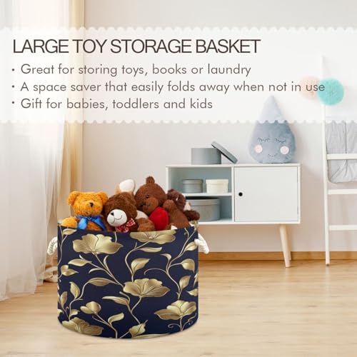 Kigai Gold Flower Cotton Rope Basket Large Storage Bin