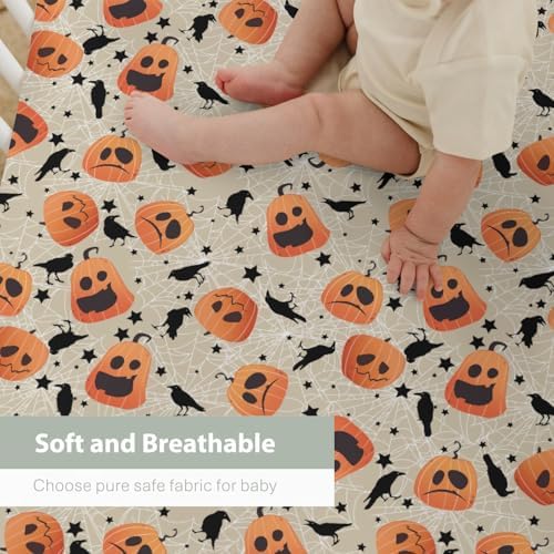 Halloween Pumpkin Crows Baby Crib Sheets 52x28