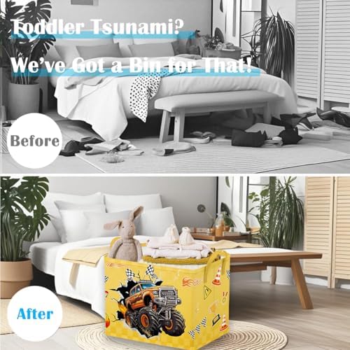 Runtoo Monster Truck Storage Basket Baby Decor