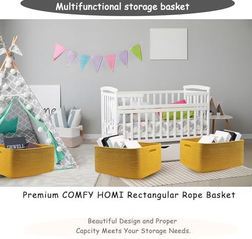 COMFY-HOMI 2 pcs Woven Storage Baskets for Baby Nursery
