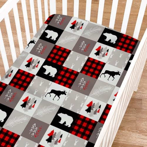 KASTLEE Christmas Animals Crib Sheet for Boy Girl 52x28