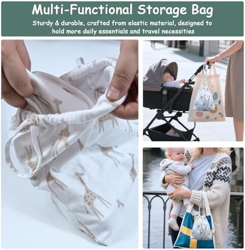 VigorSpring 5-Pack Newborn Swaddle Set with Hat Bibs and Bag