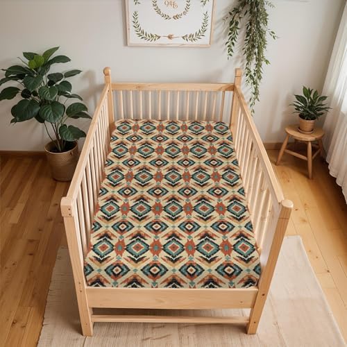 Native American Tribal Totem Baby Crib Sheets 28x52