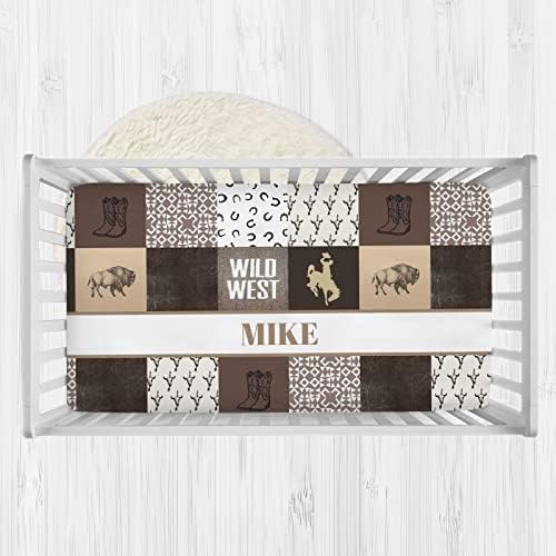 Personalized Western Cowboy Crib Sheets with Name