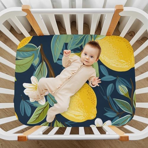ALAZA Lemon Boho Retro Crib Sheets for Girls and Boys