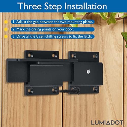 Lumiadot Flip Gate Latch Lock with Padlock Hole 1