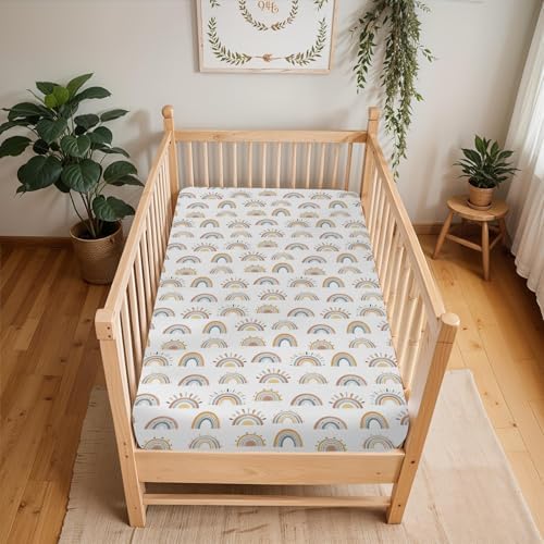 Boho Rainbow Baby Crib Sheets 52x28 Inch