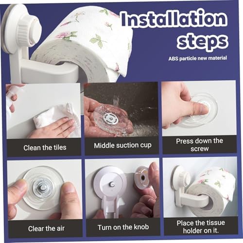 Suction Cup Toilet Paper Holder Wall Mounted Rustproof Multifunctional