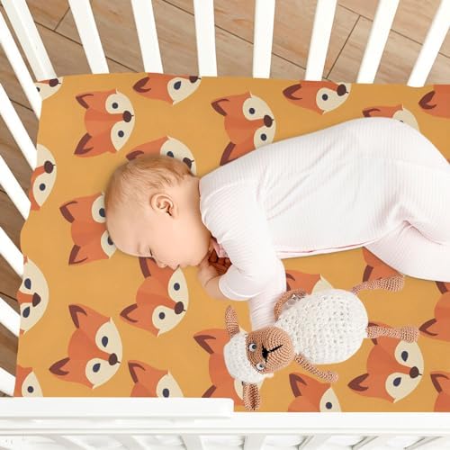 ALAZA Fox Forest Crib Sheets for Baby Bedding