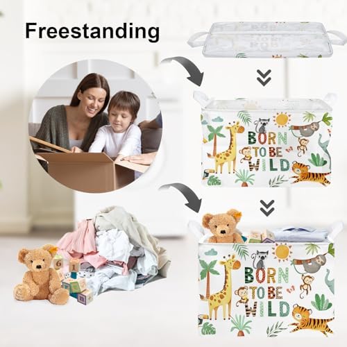 Clastyle Tropical Animal Storage Basket for Kids
