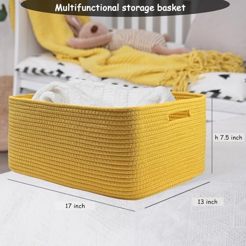 COMFY-HOMI 2 pcs Woven Storage Baskets for Baby Nursery