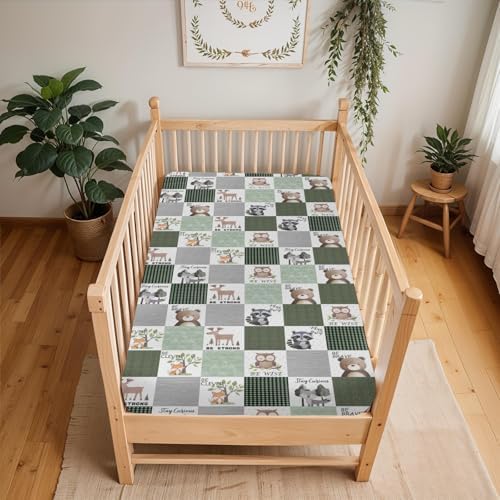 Cute Forest Animal Crib Sheets 52x28 Inch Fitted Mattress Cover