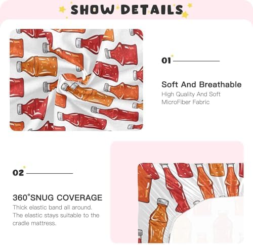 Ketchup Chili Sauce Crib Sheets for Girls and Boys