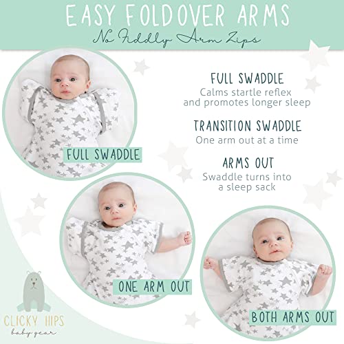 Clickyhips Arms Up Swaddle Sleep Sack for Newborns