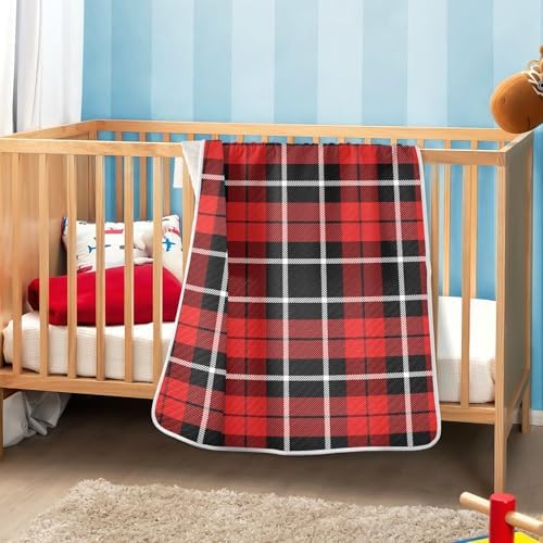 SHJI Plaid Swaddle Blanket 30x40in for Baby