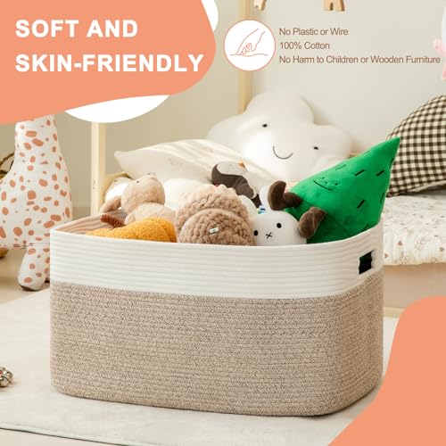 SIXDOVE 75L Cotton Rope Storage Basket for Kids and Baby Room