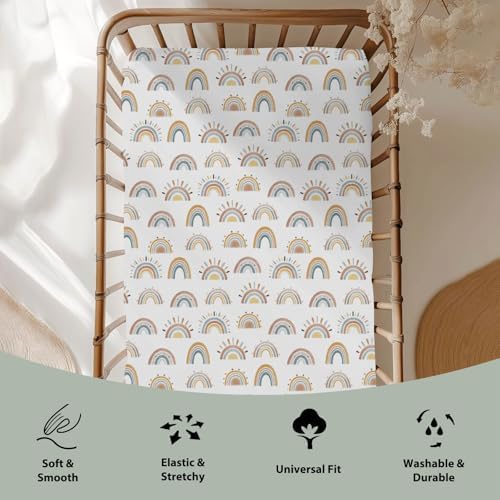 Boho Rainbow Baby Crib Sheets 52x28 Inch