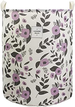 Mziart Foldable Laundry Basket with Handles Purple
