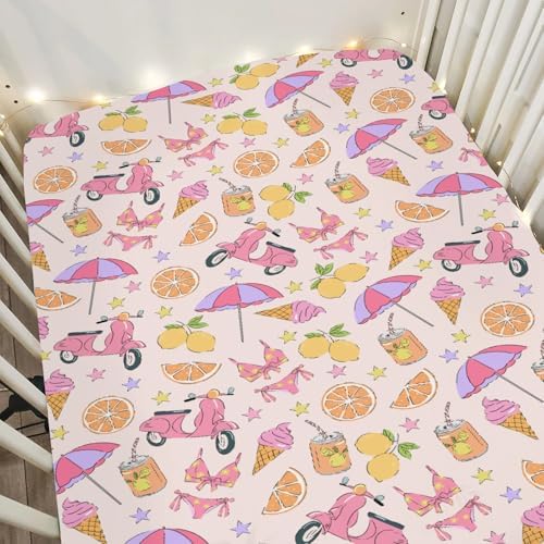 Boho Summer Crib Sheets for Boy Girl 52x28 Inch