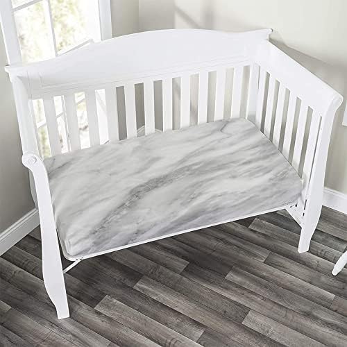 XISUNYA Marble Textured Crib Sheet Grey Dust 28x52