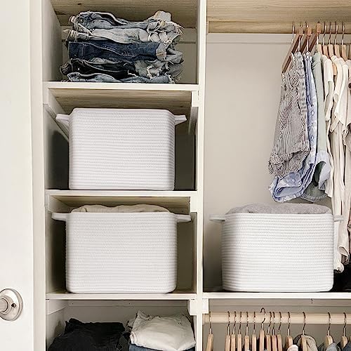 INDRESSME Woven Storage Basket 13 x 10 x 9 Inches