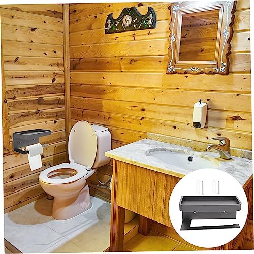 Wall-Mounted Toilet Paper Holder with Shelf 1