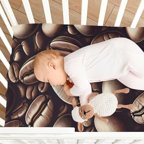 ALAZA Coffee Beans Pattern Crib Sheets for Baby