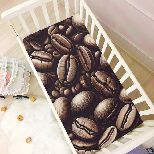 ALAZA Coffee Beans Pattern Crib Sheets for Baby