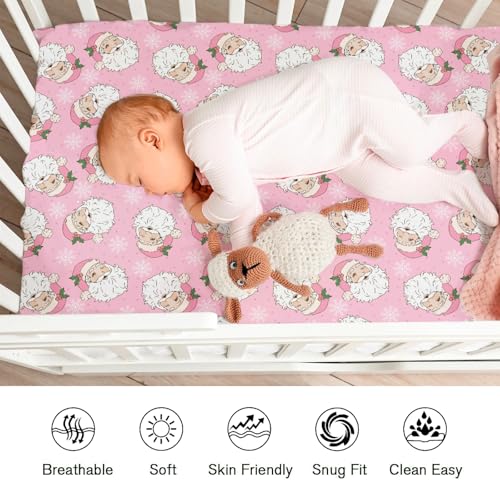 Retro Santa Fitted Crib Sheets 52x28 Inches