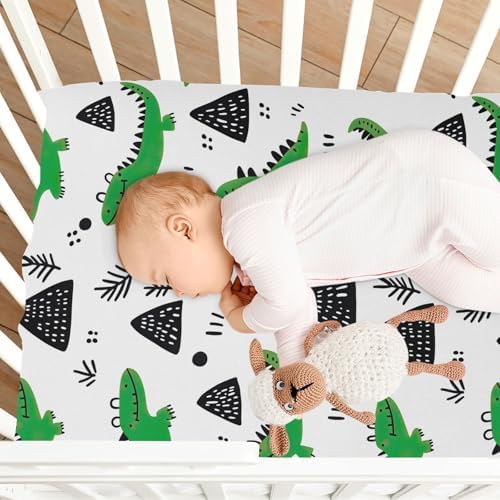 Wassud Cartoon Crocodile Crib Sheets 27x39 Inch Pack