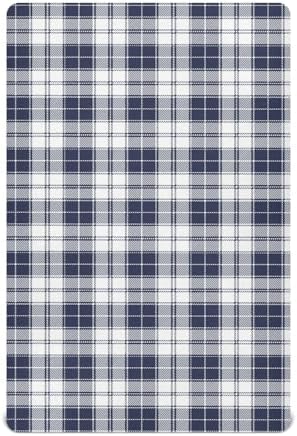 Navy Blue White Tartan Plaid Crib Sheet for Boys and Girls