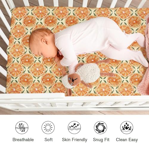 KASTLEE Cute Orange Sweet Fitted Crib Sheets 52x28