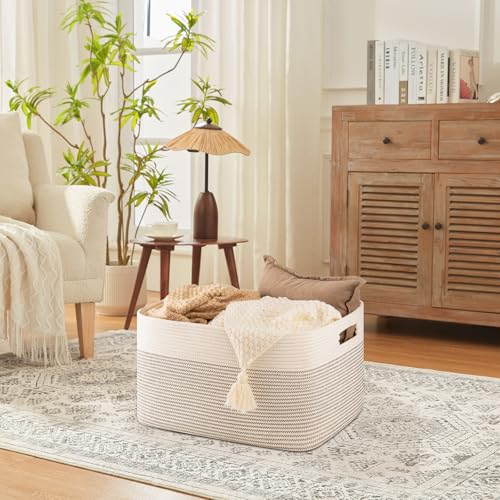 SIXDOVE 75L Cotton Rope Storage Basket for Kids and Pets
