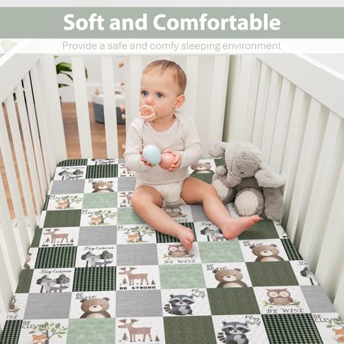 Cute Forest Animal Crib Sheets 52x28 Inch Fitted Mattress Cover