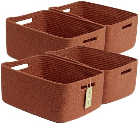4-Pack Large Storage Baskets 17x13x75 Oxide Red