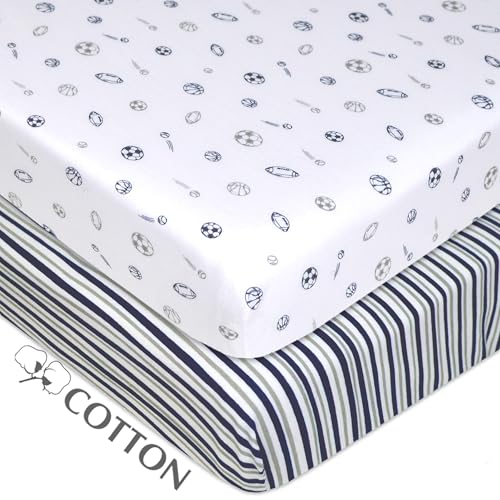 American Baby Company 2 Pack Natural Cotton Crib Sheets