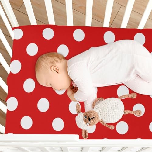 Polka Dot Red Crib Sheet for Baby Girls