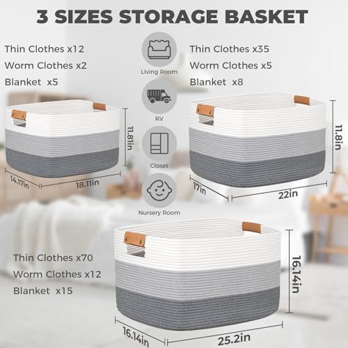 Danpinera Blanket Basket 72L Gradient Grey