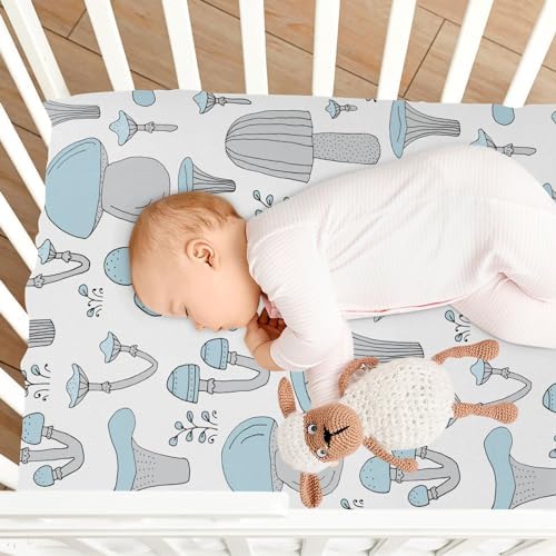 Forest Mushrooms and Leaves Crib Sheet for Baby Toddler