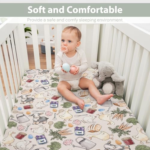 ZoUbqchY Farm Themed Crib Sheets 52x28 Inch