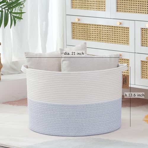 COMFY-HOMI XXXL Laundry Basket - 21x21x136 Cotton Rope Storage Basket