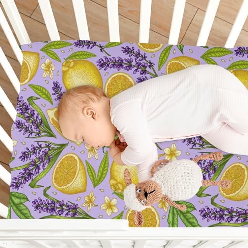KICPOAY Crib Sheets with Lavender Flowers Design