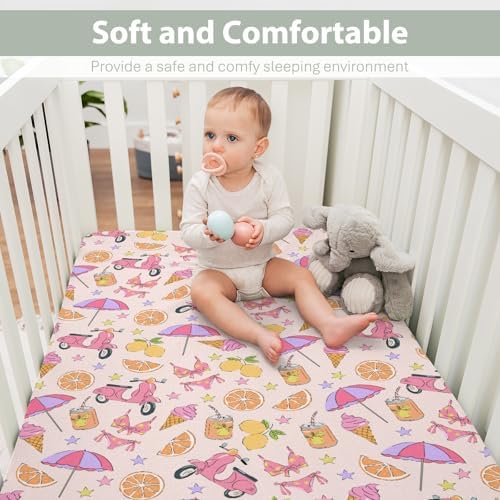 Boho Summer Crib Sheets for Boy Girl 52x28 Inch