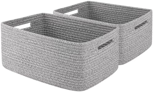 OIAHOMY 2 Pack Woven Storage Baskets for Shelves and Closets