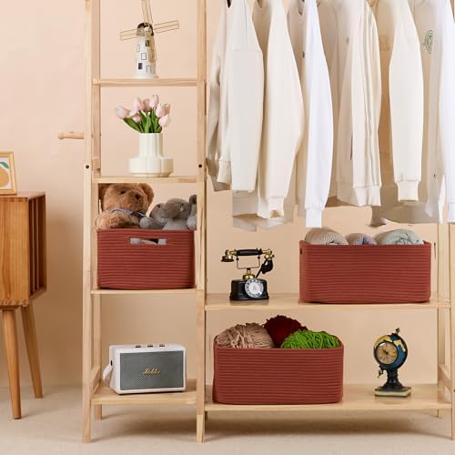4-Pack Large Storage Baskets 17x13x75 Oxide Red
