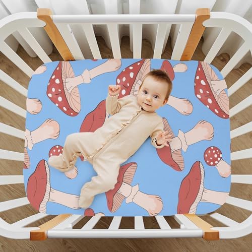 KICPOAY Red Polka Dot Crib Sheets Stretchy Playard Sheets for Baby