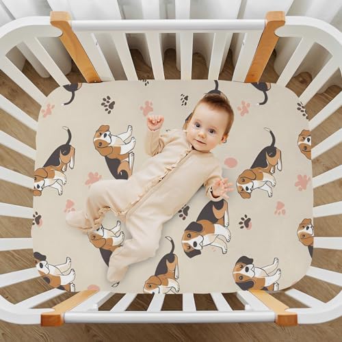 ALAZA Beagle Crib Sheets for Baby Girls and Boys